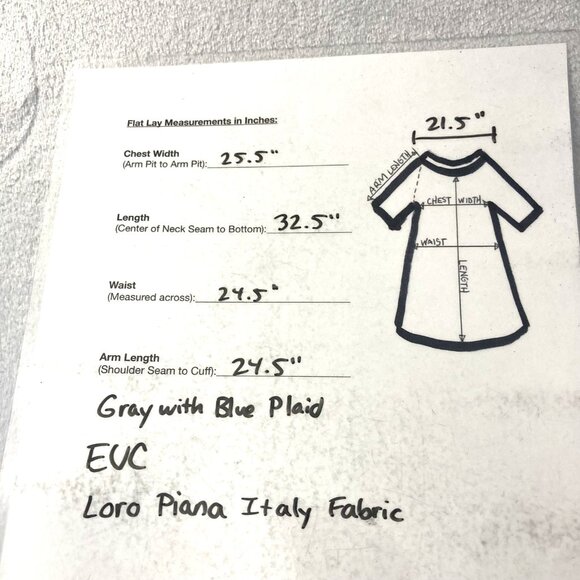 Victor International Loro Piana Zelander Wool Blazer Mens 46R Gray Blue Plaid - Picture 11 of 16